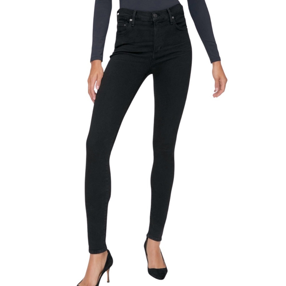Citizens of humanity avedon slick skinny leg black skinny denim jeans size 27